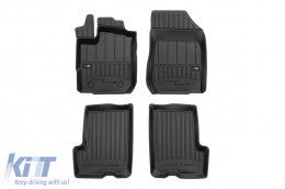 Specific rubber mats suitable for Dacia Logan II MCV after 2014, 4-piece set, black color, with 24-month warranty-image-6221029