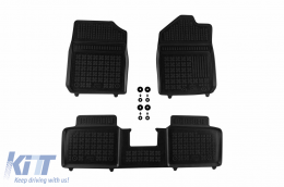 Specific rubber mats suitable for Dacia Spring after 2021, 3-piece set, black color - ABFMD6016511