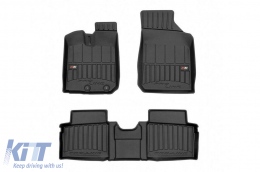 Specific rubber mats suitable for Dacia Spring after 2021, 3-piece set, black color, with 24-month warranty - ABFMD6017933