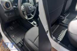 Specific rubber mats suitable for Dacia Spring after 2021, 3-piece set, black color, with 24-month warranty-image-6223551