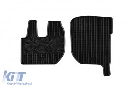Specific rubber mats suitable for DAF LF Euro 6 after 2013, 2-piece set, black color - ABFMI6023630