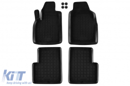 Specific rubber mats suitable for Fiat 500 after 2007, 4-piece set, black color - ABFMF6016291