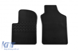 Specific rubber mats suitable for Fiat 500, Ford KA after 2008, Fiat 500 after 2015, Fiat 500 Hybrid after 2020, 4-piece set, black color-image-6248415