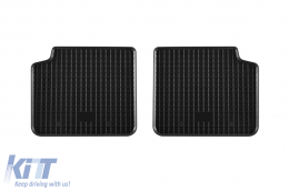 Specific rubber mats suitable for Fiat 500, Ford KA after 2008, Fiat 500 after 2015, Fiat 500 Hybrid after 2020, 4-piece set, black color-image-6248416