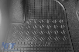 Specific rubber mats suitable for Fiat 500, Ford KA after 2008, Fiat 500 after 2015, Fiat 500 Hybrid after 2020, 4-piece set, black color-image-6248417