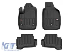image-56-Specific rubber mats suitable for Fiat 500 I Electric 2015-2020, 4-piece set, black color, with 24-month warranty from Frogum 3D ProLine series.