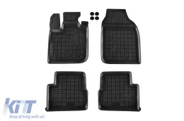 Specific rubber mats suitable for Fiat 500e after 2020, 4-piece set, black color-image-6215450