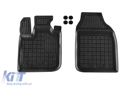 Specific rubber mats suitable for Fiat 500e after 2020, 4-piece set, black color-image-6215451