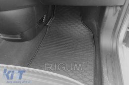 Specific rubber mats suitable for Fiat 500e after 2021, 4-piece set, black color-image-6250153