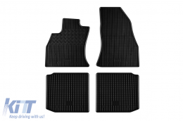 Specific rubber mats suitable for Fiat 500L after 2012, 4-piece set, black color-image-6249325