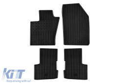 Specific rubber mats suitable for Fiat 500X after 2015, 4-piece set, black color-image-6249332