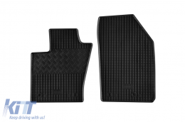 Specific rubber mats suitable for Fiat 500X after 2015, 4-piece set, black color-image-6249333