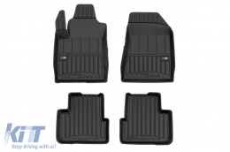 Specific rubber mats suitable for Fiat Bravo hatchback, Lancia Delta 2008-2014, 4-piece set, black color, with 24-month warranty from Frogum 3D ProLine series.-image-6222606