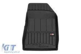 Specific rubber mats suitable for Fiat Bravo hatchback, Lancia Delta 2008-2014, 4-piece set, black color, with 24-month warranty from Frogum 3D ProLine series.-image-6222608
