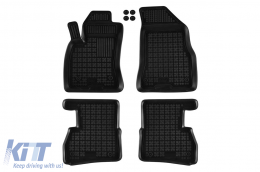 Specific rubber mats suitable for Fiat Doblo after 2010, Opel Combo D 2011-2018, 5-7 seats, 4-piece set, black color - ABFMF6016295