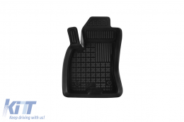 Specific rubber mats suitable for Fiat Doblo after 2010, 3 seats, 2-piece set, black color-image-6215443