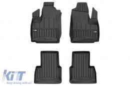 Specific rubber mats suitable for Fiat Doblo 2000-2010, 4-piece set, black color, with 24-month warranty from Frogum 3D ProLine series. - ABFMF6017914