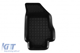 Specific rubber mats suitable for Fiat Doblo after 2010, Opel Combo D 2011-2018, 2 seats, 2-piece set, black color-image-6242996
