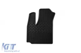 Specific rubber mats suitable for Fiat Doblo after 2001, 2 seats, 2-piece set, black color-image-6248426