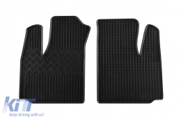 Specific rubber mats suitable for Fiat Doblo after 2001, 5 seats, 4-piece set, black color-image-6248432