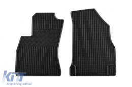 Specific rubber mats suitable for Fiat Doblo after 2010, Opel Combo after 2012, 5 seats, 4-piece set, black color-image-6248437