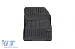 Specific rubber mats suitable for Fiat e-Doblo, Peugeot e-Rifter after 2022, 3-piece set, black color, with 24-month warranty from Frogum 3D ProLine series.-image-6243109