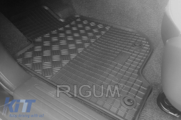 Specific rubber mats suitable for Fiat Fullback after 2016, Mitsubishi L200 after 2015, Mitsubishi L200 after 2019, 4-piece set, black color-image-6249432