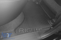 Specific rubber mats suitable for Fiat Fullback after 2016, Mitsubishi L200 after 2015, Mitsubishi L200 after 2019, 4-piece set, black color-image-6249434