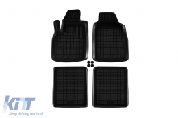 Specific rubber mats suitable for Fiat Panda 2003-2012, 4-piece set, black color