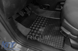 Specific rubber mats suitable for Fiat Panda after 2012, Panda Hybrid after 2020, 4-piece set, black color-image-6248460