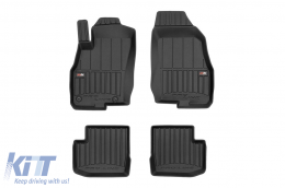 Specific rubber mats suitable for Fiat Punto EVO 3 doors 2009-2012, 4-piece set, black color, with 24-month warranty - ABFMF6017840