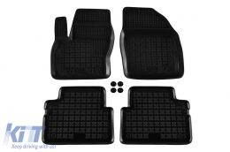Specific rubber mats suitable for Ford C-Max 2003-2019, Grand C-Max 2010-2019, 4-piece set, black color - ABFMF6016055