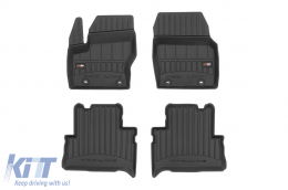 Specific rubber mats suitable for Ford C-Max 2010-2019 from Frogum 3D ProLine series, 3-piece set, black color, with 24-month warranty - ABFMF6017648