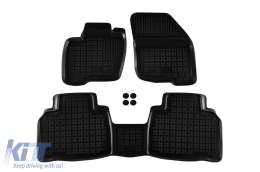 Specific rubber mats suitable for Ford Edge after 2016, 3-piece set, black color - ABFMF6016065