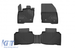 Specific rubber mats suitable for Ford Edge after 2014, 3-piece set, black color-image-6227038