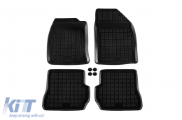 Specific rubber mats suitable for Ford Fiesta 2002-2006, 4-piece set, black color-image-6213952