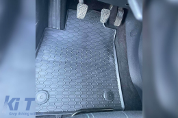 Specific rubber mats suitable for Ford Fiesta after 2017, Puma after 2020, 4-piece set, black color-image-6228374