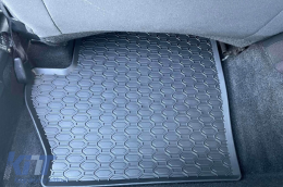 Specific rubber mats suitable for Ford Fiesta after 2017, Puma after 2020, 4-piece set, black color-image-6228377
