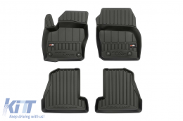 Specific rubber mats suitable for Ford Focus MK III sedan, hatchback, wagon 2010-2018, 4-piece set, black color, with 24-month warranty - ABFMF6017744