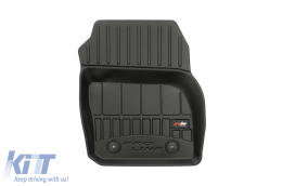 Specific rubber mats suitable for Ford Focus MK III sedan, hatchback, wagon 2010-2018, 4-piece set, black color, with 24-month warranty-image-6222479
