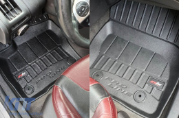 Specific rubber mats suitable for Ford Focus MK III sedan, hatchback, wagon 2010-2018, 4-piece set, black color, with 24-month warranty-image-6222482