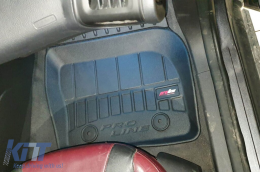 Specific rubber mats suitable for Ford Focus MK III sedan, hatchback, wagon 2010-2018, 4-piece set, black color, with 24-month warranty-image-6222483