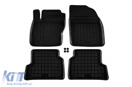 Specific rubber mats suitable for Ford Focus 2005-2011, 4-piece set, black color