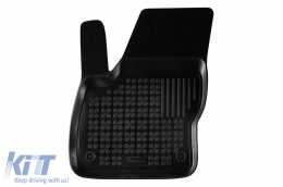 Specific rubber mats suitable for Ford Focus 2011-2018, 4-piece set, black color-image-6213976