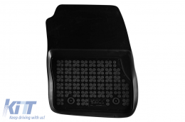 Specific rubber mats suitable for Ford Focus 2011-2018, 4-piece set, black color-image-6213977
