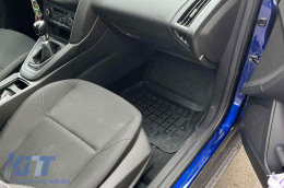 Specific rubber mats suitable for Ford Focus 2011-2018, 4-piece set, black color-image-6213980