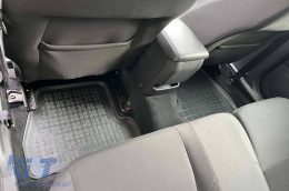 Specific rubber mats suitable for Ford Focus 2011-2018, 4-piece set, black color-image-6213981