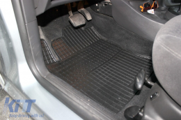 Specific rubber mats suitable for Ford Focus 1998-2004, 4-piece set, black color-image-6220449