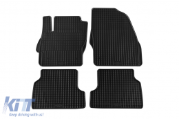 Specific rubber mats suitable for Ford Focus 2004-2011, 4-piece set, black color-image-6220456