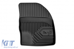 Specific rubber mats suitable for Ford Focus 2004-2011, 4-piece set, black color-image-6226604
